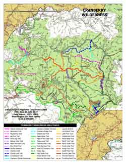 Cranberry Wilderness Overview Map