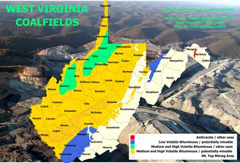 Map West Virginia Coalfields