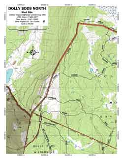 Map dolly Sods North West Side